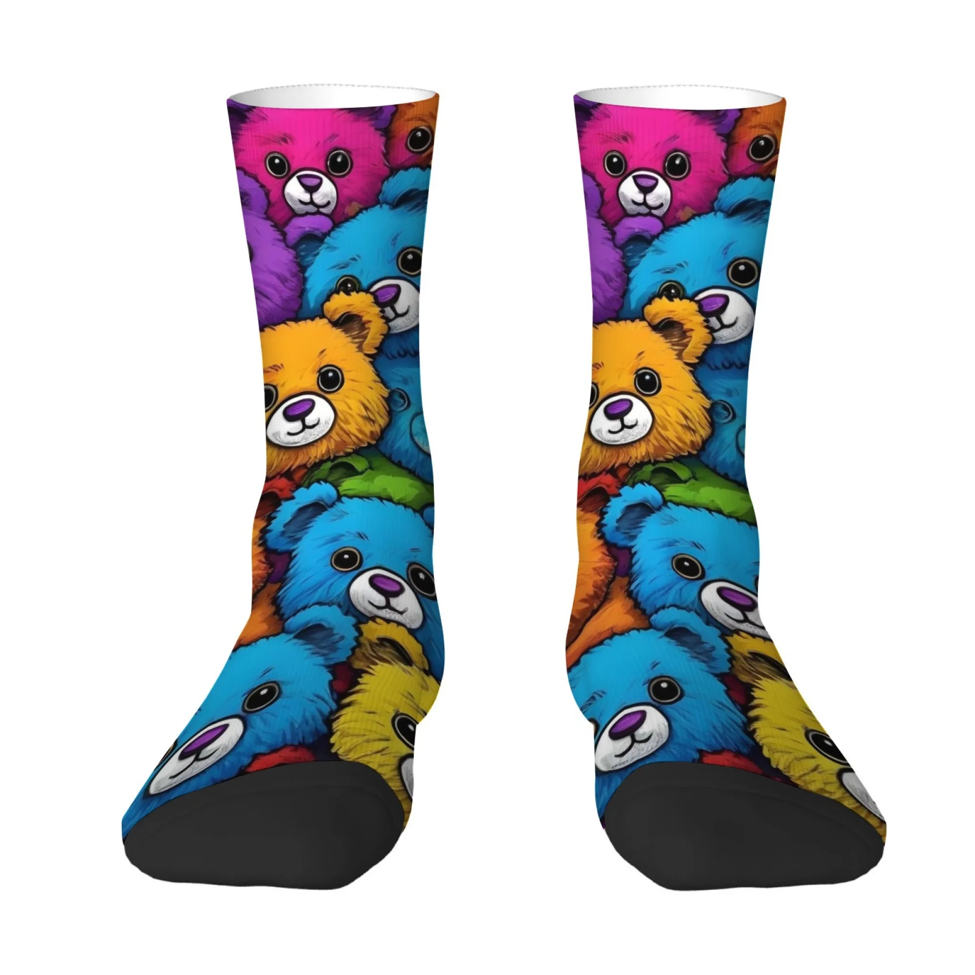 Cartoon Cute Toy Bear Happy Socks Novelty Funny Men's Socks Harajuku Style Street Casual Sports Fashion Hip-Hop Socks Party Gift
