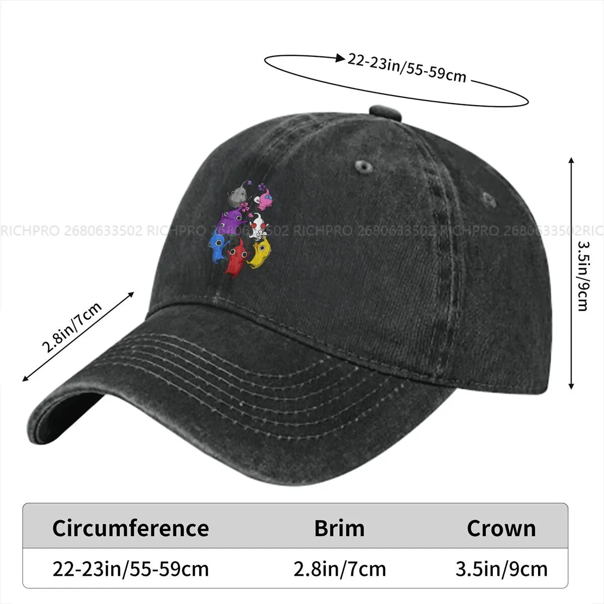 Pure Color Dad Hats Jumping Women's Hat Sun Visor Baseball Caps Pikmins Game Peaked Cap