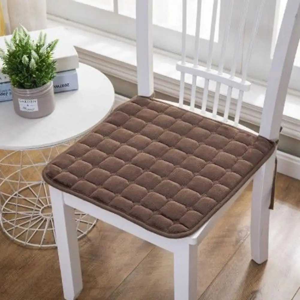 Chair Mat Plush Square Seat Pad for Home Office Outdoors Non-slip Chair Cushion for Dining Chairs Thicken Computer for Indoor