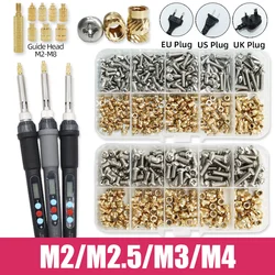 Brass Insert Nut and 304 Stainless Steel Screw for 3D Printer Plastic Thread Heat Set Insert Soldering Iron Tip Copper Nut Bolt