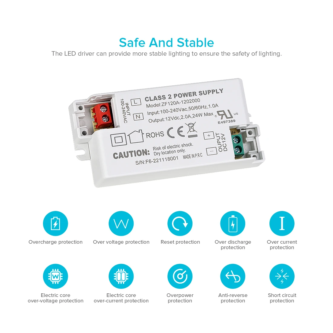 100V 240V AC to 12V 24V LED Driver Transformer DC Power Supply for LED Strip Lights Constant Dimmable Voltage LED Projects