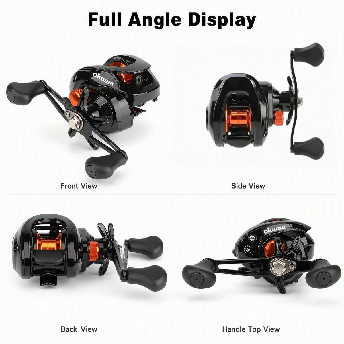 Okuma Baitcasting-Rolle, 6,3:1 Übersetzungsverhältnis, 12 kg maximale Bremskraft, Salzwasser-Baitcasting-Rolle mit kostenlosen polarisierten Angelbrillen, links und rechts – Detail 7