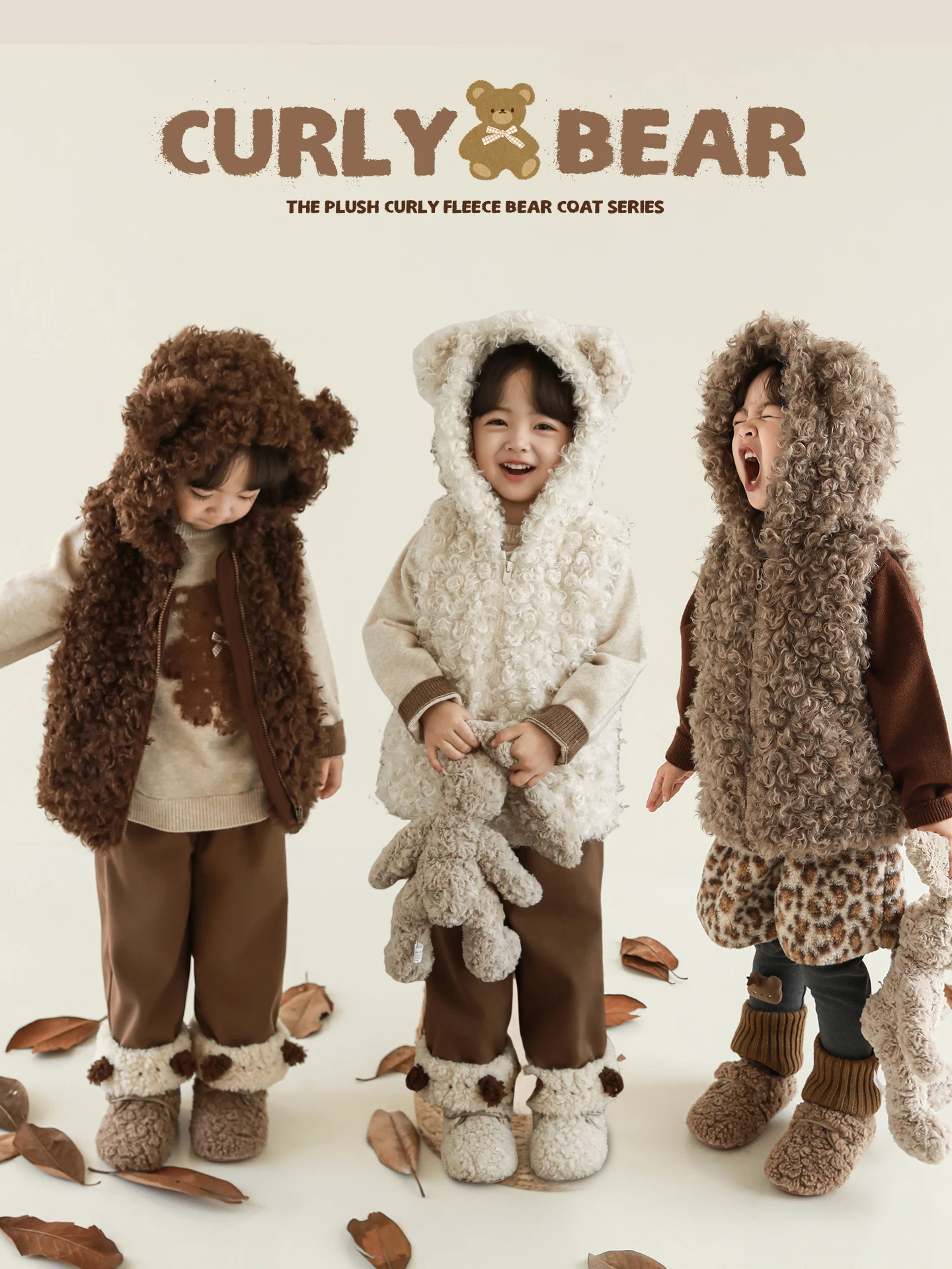 

Зимний жилет для девочек 2025 года, плюшевый флисовый жилет без рукавов с плюшевым мишкой и капюшоном, пышный термослойный праздничный подарок, верхняя одежда для детей 1-7 лет