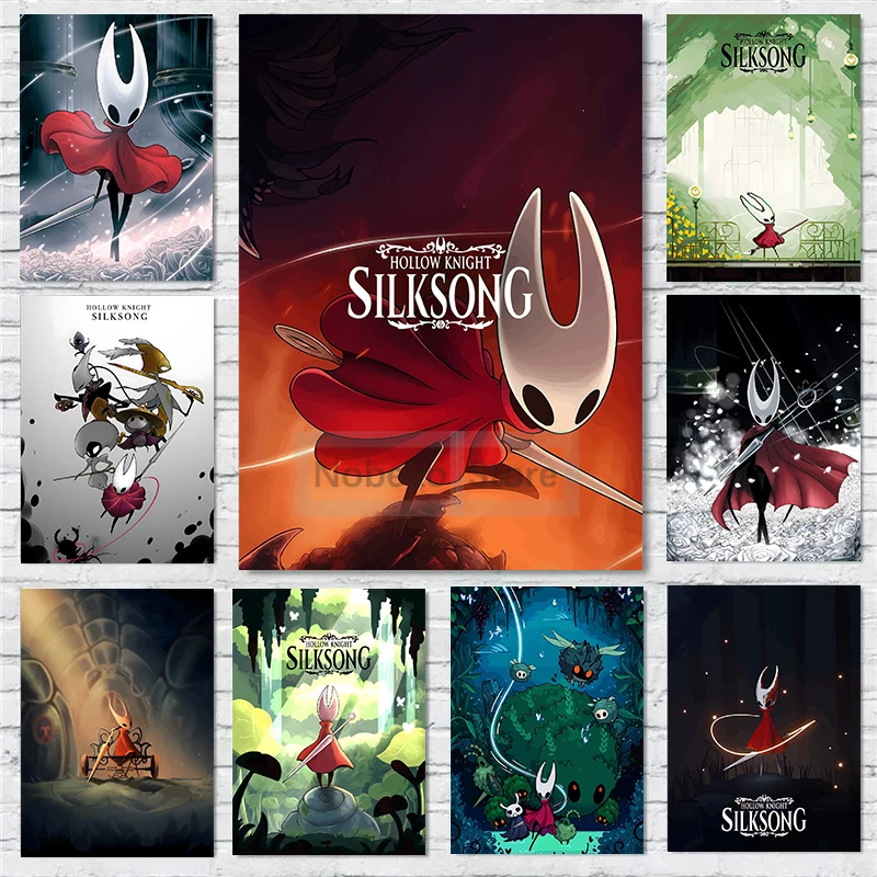 Game Hollow Knight Silksong Poster 2025 Latest Games Prints Canvas Painting Hornet Wall Art Pictures Home Game Room Decoration