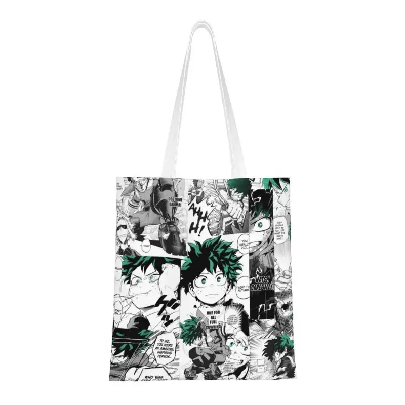 

Recycling My Hero Academia Shopping Bag Women Canvas Shoulder Tote Bag Portable Anime Manga Groceries Shopper Bags