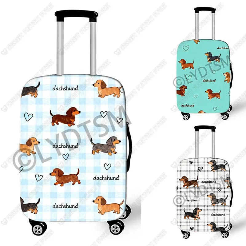 

Kawaii такса собака графический узор чехлы для багажа для путешествий мультфильм такса щенок чемодан защитный чехол