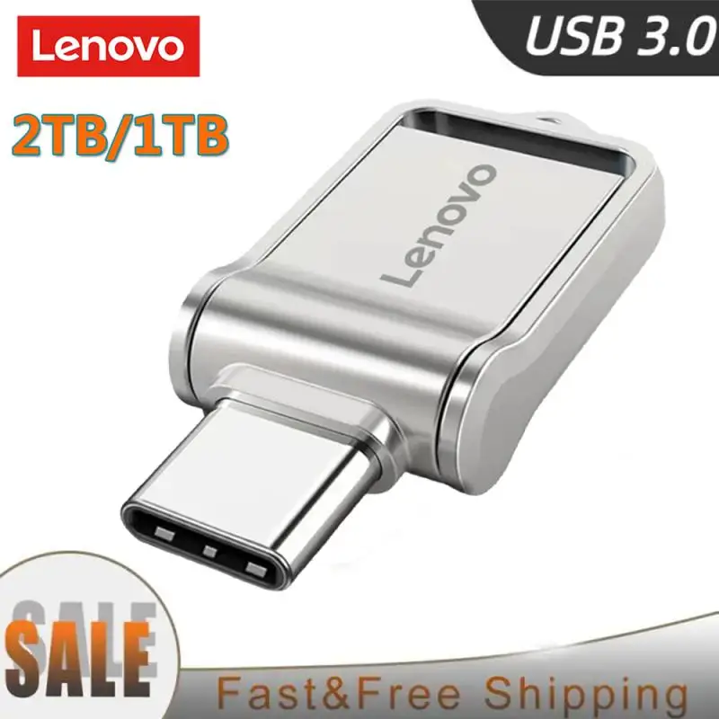 Lenovo TYPE C USB Flash Drive 2 IN 1 USB Stick 3.0 128GB Pen Drive 2TB 1TB Waterproof Pendrive Memory Disk For Iphone 15 Pro Max