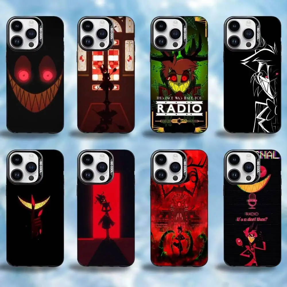 

H-HazbinS H-Hotels AlastorS Phone Case For iPhone17,16,15,14,13,12,11 Plus,Pro Max Black Colorful Silver Phone case Funda Cover