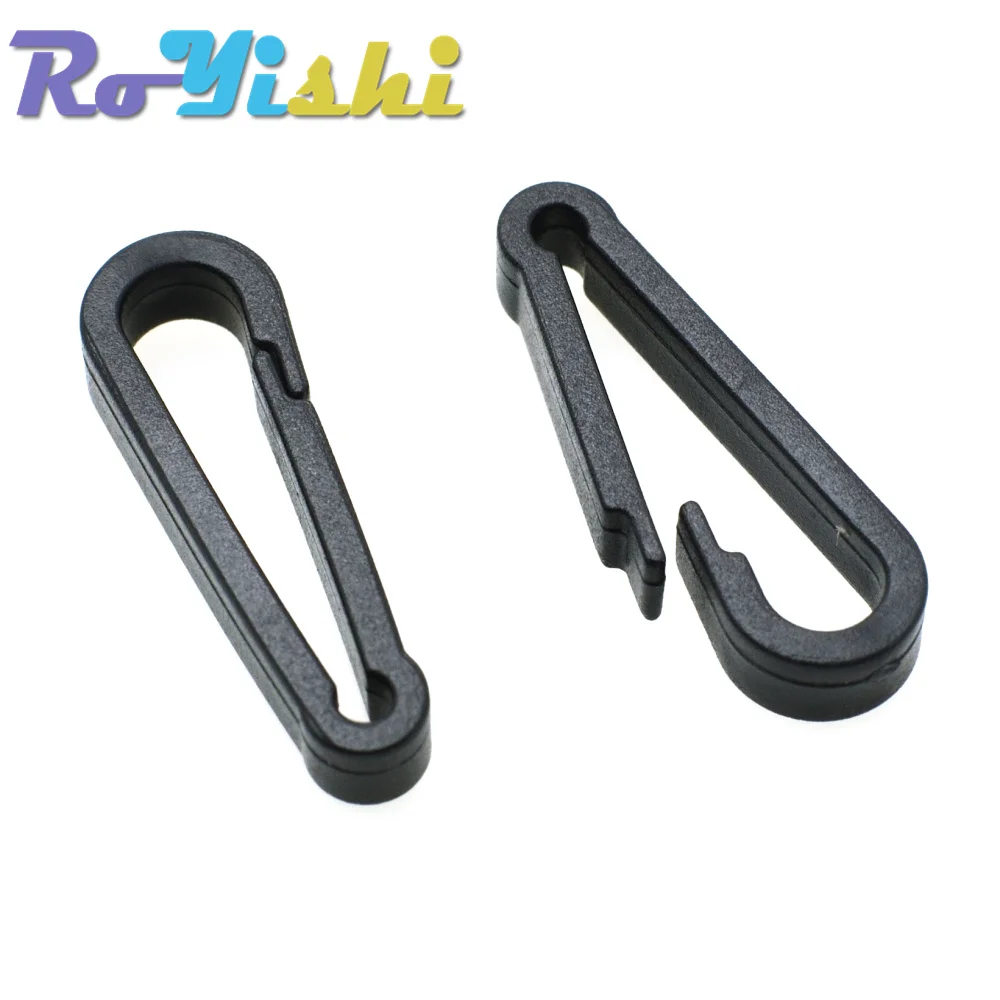 10 Pcs/Pack Gloves Hook Plastic Black Buckles Snap Hook With O-Ring Used For Shower Curtains