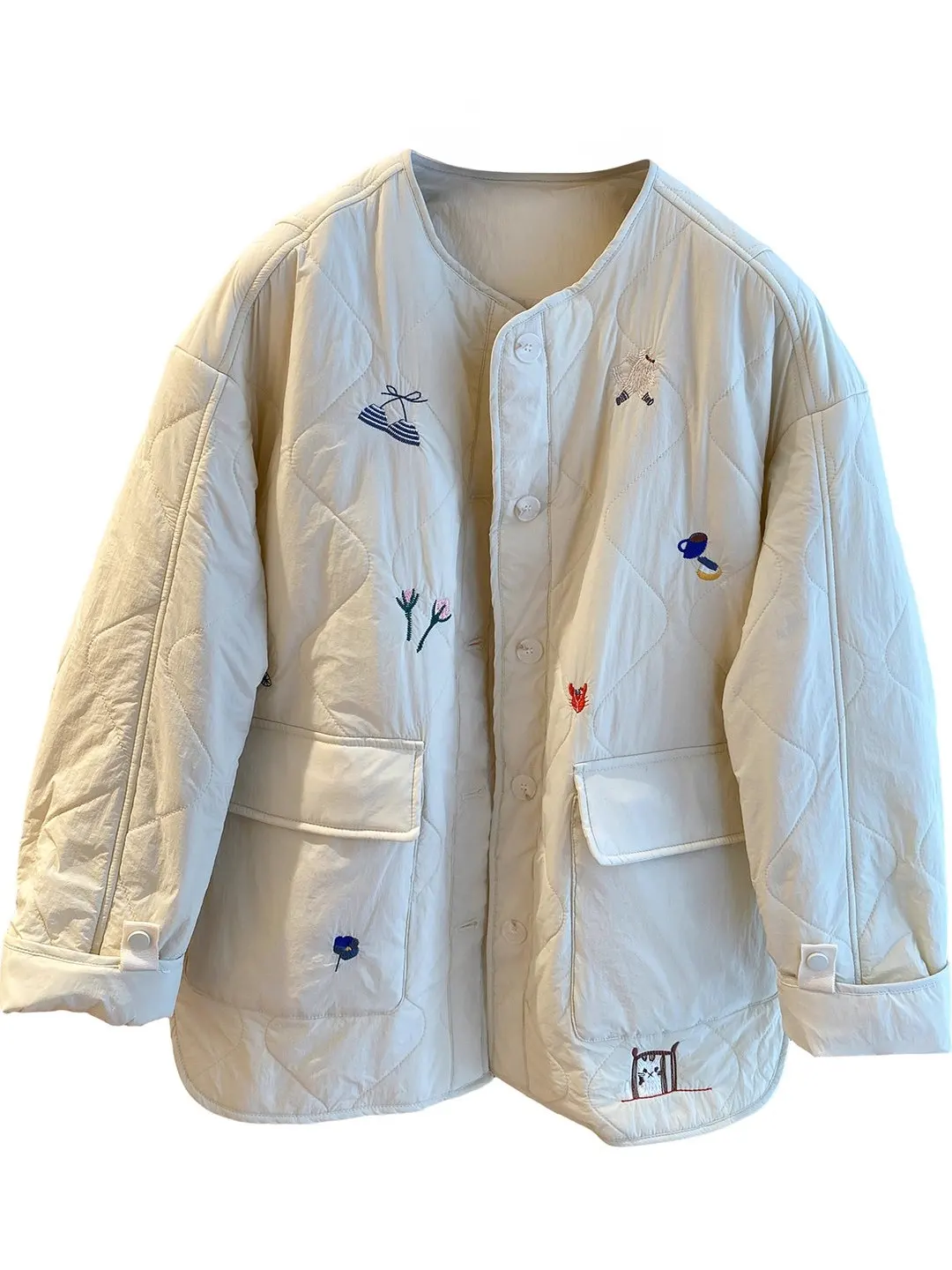 High-end redondo ne algodão jaet feminino outono inverno solto casual emagrecimento não-inchado casaco coreano sle commute