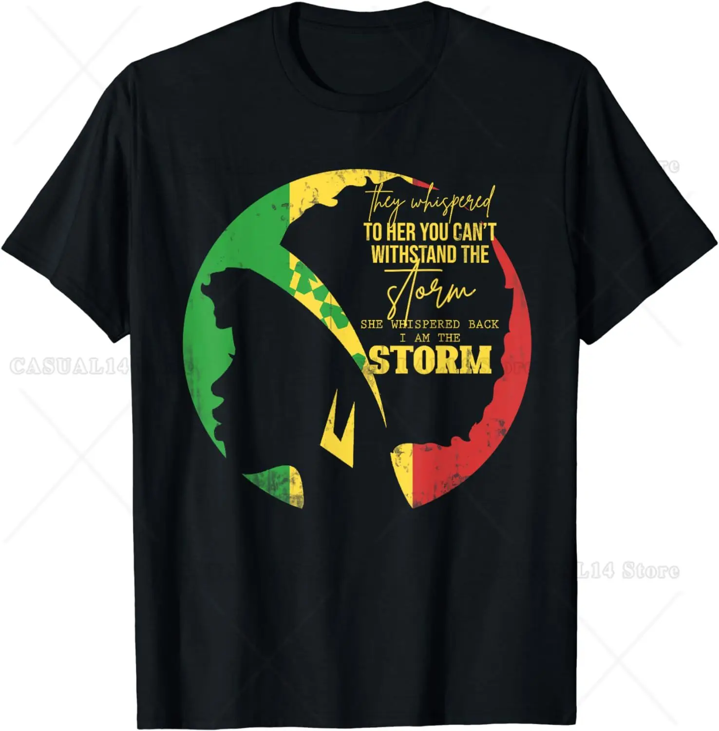 

She Whispered Back I Am The Storm Women African American T-Shirt Unisex Cotton Short Sleeve