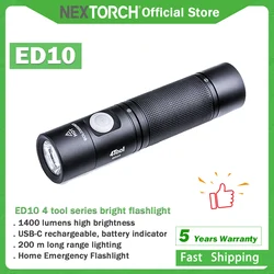 NEXTORCH ED10 Family Emergency Flashlight Portable Rechargeable EDC Flashlight 1400 Lumen IPX7 Outdoor Camping Riding high power