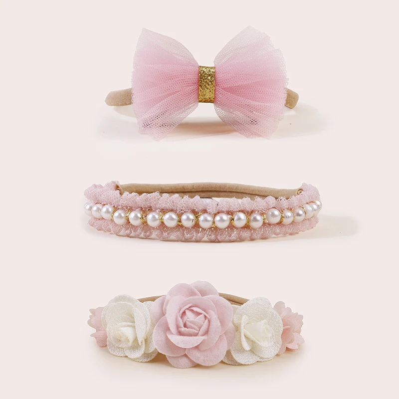 3PCS Baby Girl Headwear fashionable seasonal baby flower bow decorations with headbands for decoration