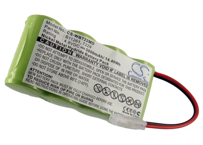 Medical Battery For  Welch-Allyn 7229  B11261  72240  Volts 4.8 Capacity 3000mAh