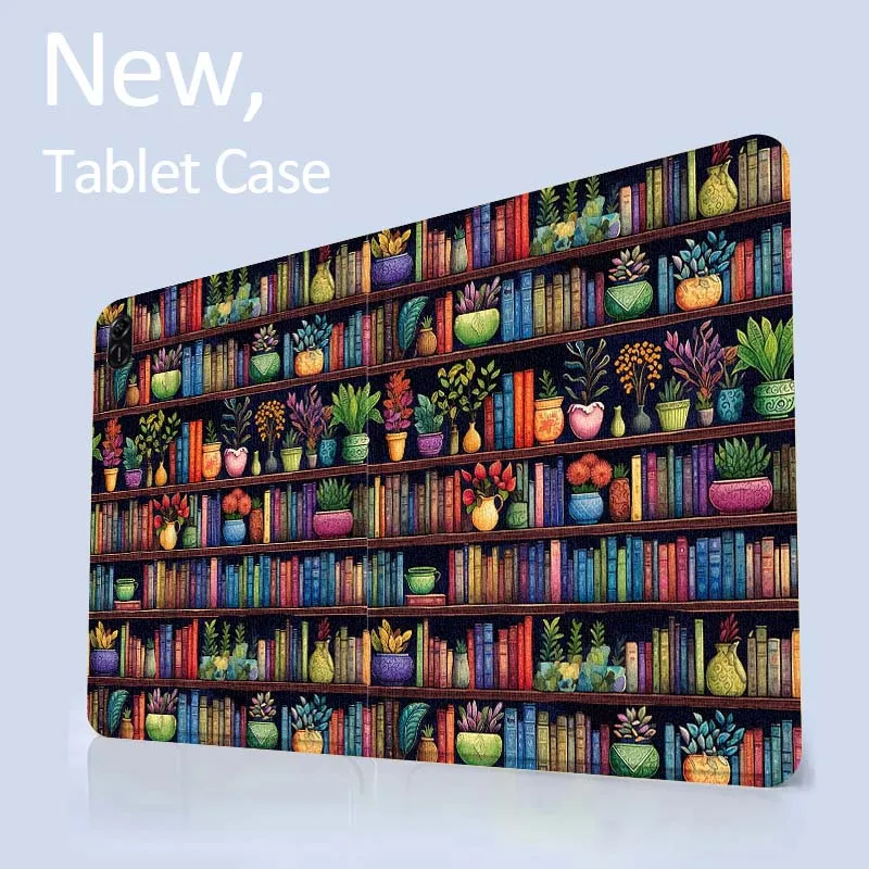 

Creative retro bookshelf Tablet Case For Honor Tab Pad 6 7 8 9 X8 V7 V8 X9 13 X8a X9a Pro 10 Magic GT GT2 10.1 13.3 Inch