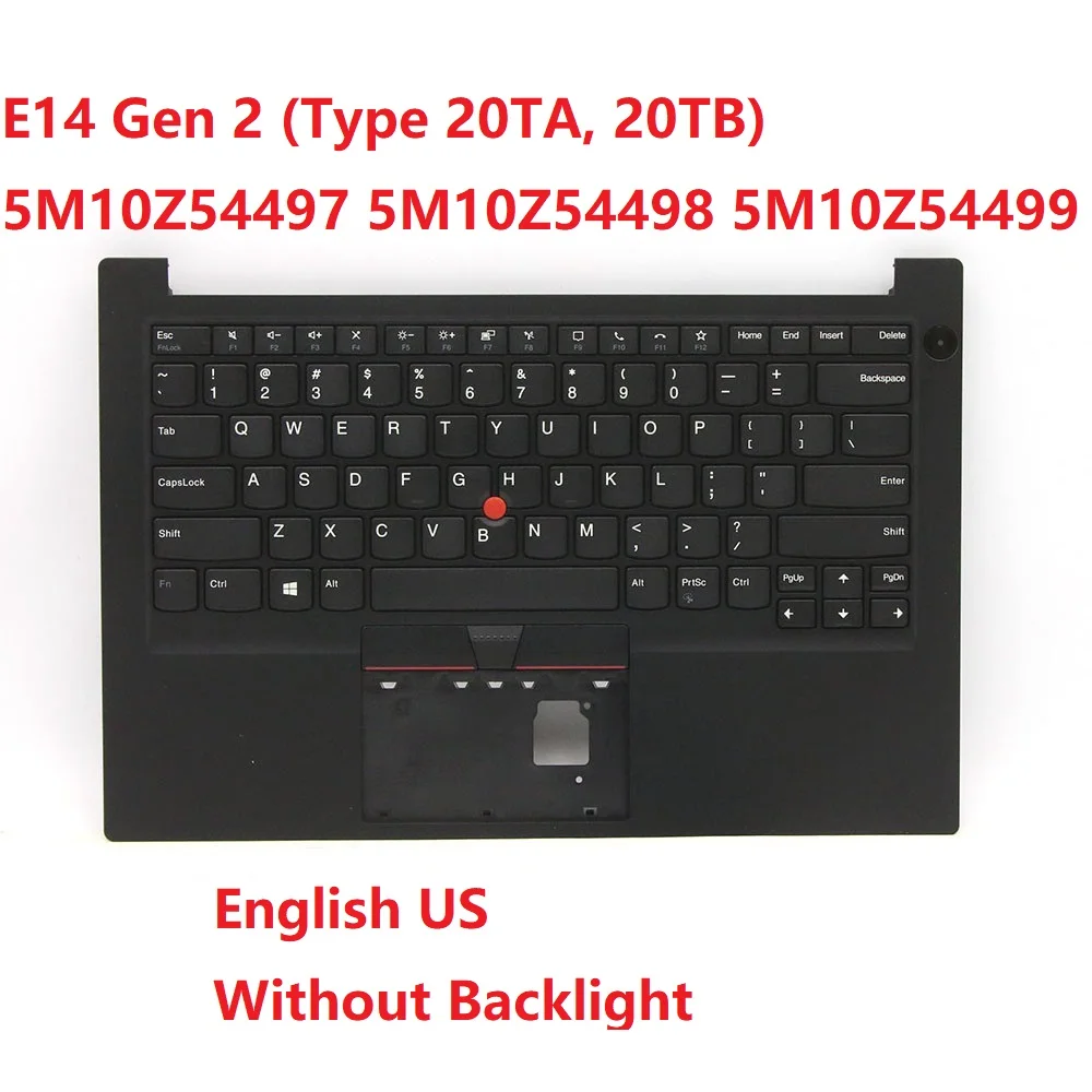 Laptop PalmRest&keyboard For Lenovo For ThinkPad E14 Gen 2 5M10Z54497 5M10Z54498 5M10Z54499 English US Without Backlight New