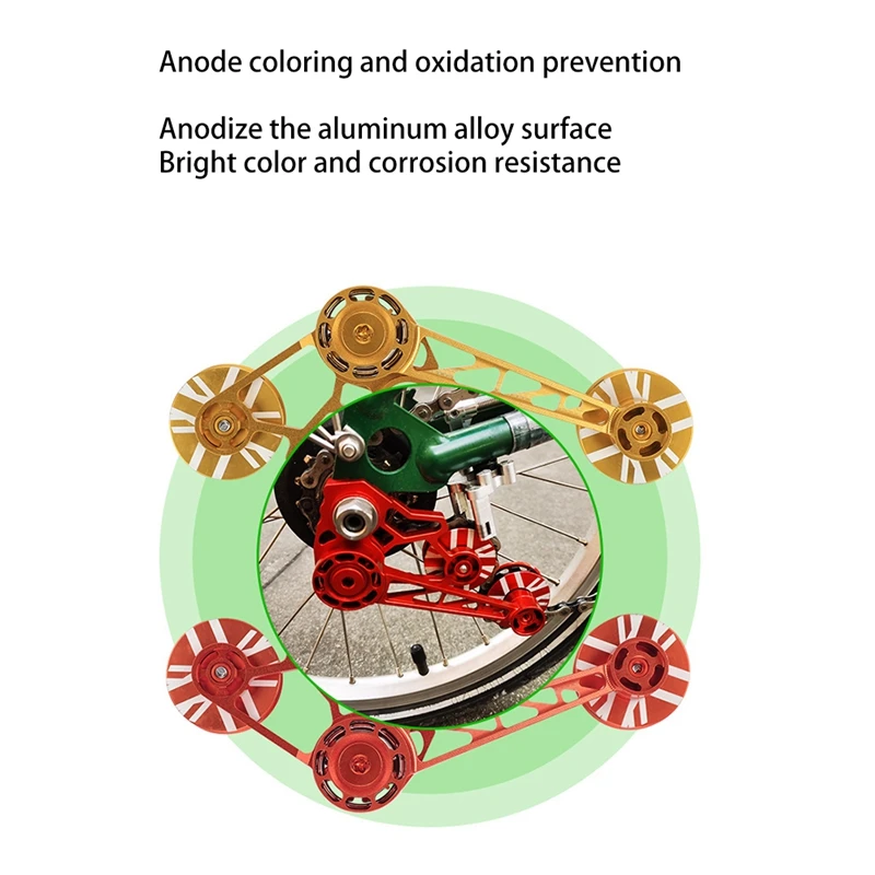 Upgrade For 2-3 Speeds Brompton Chain Tensioner Guide Wheel Tension Device Aluminum Alloy Chain Tension Adapter