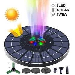 9V/4/6W W fontanna solarna 360 obracanie dyszy kolorowe światła RGB pływające fontanna-wodospad oczko wodne dekoracja zewnętrzna