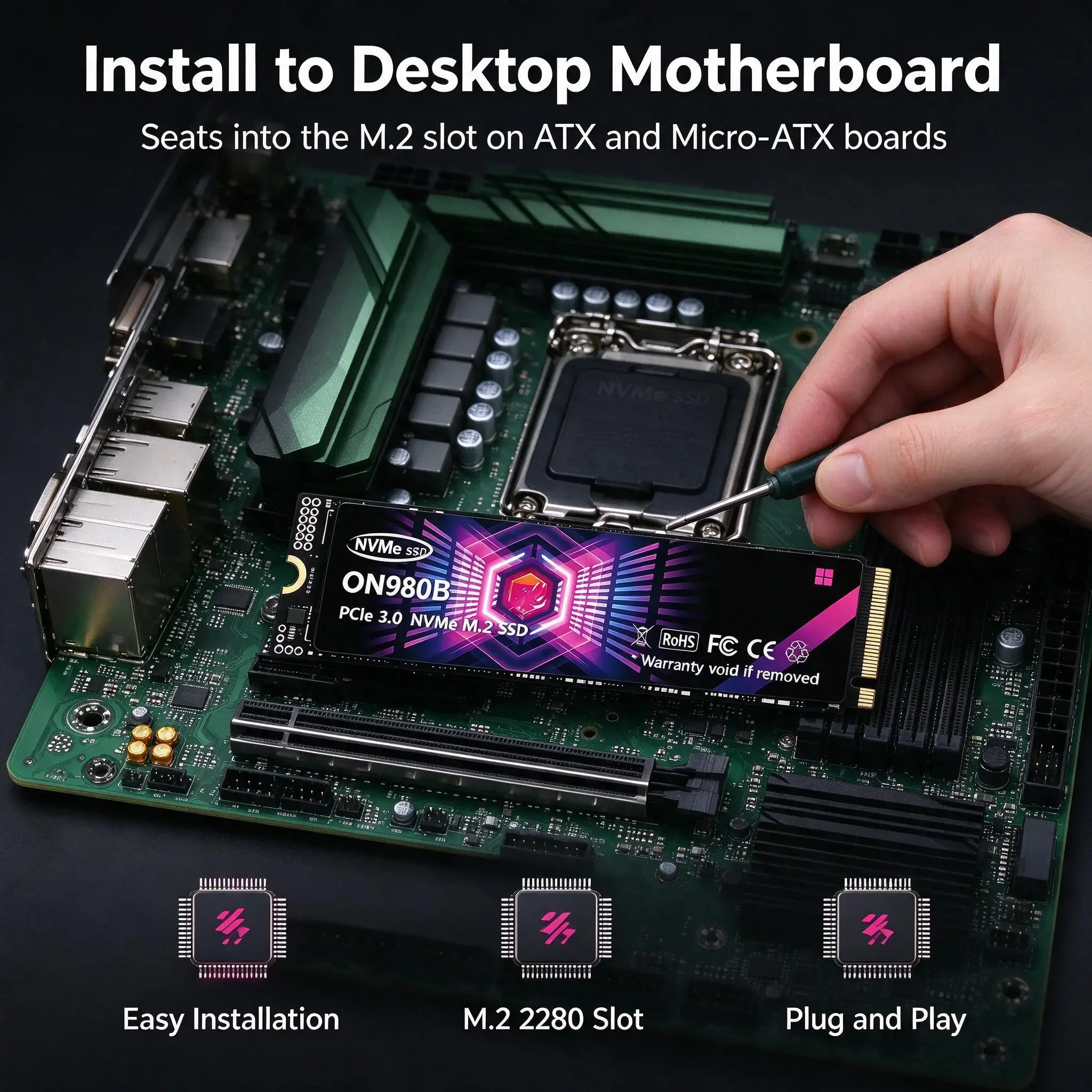NVMe M.2 Built-in Solid State Disk, 1TB/2TB/4TB/500GB, Fast Data Storage, Desktop, Laptop, Notebook, Computer. Infinity Pro.