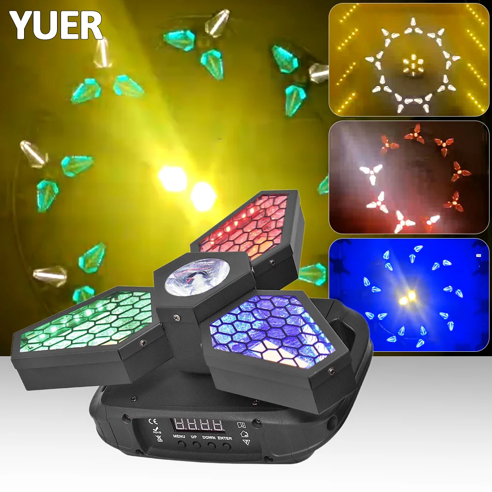 YUER 3x50W COB Retro RGBW rotación infinita decoración de fondo de escenario Dj Disco concierto iluminación de escenario Control de música DMX