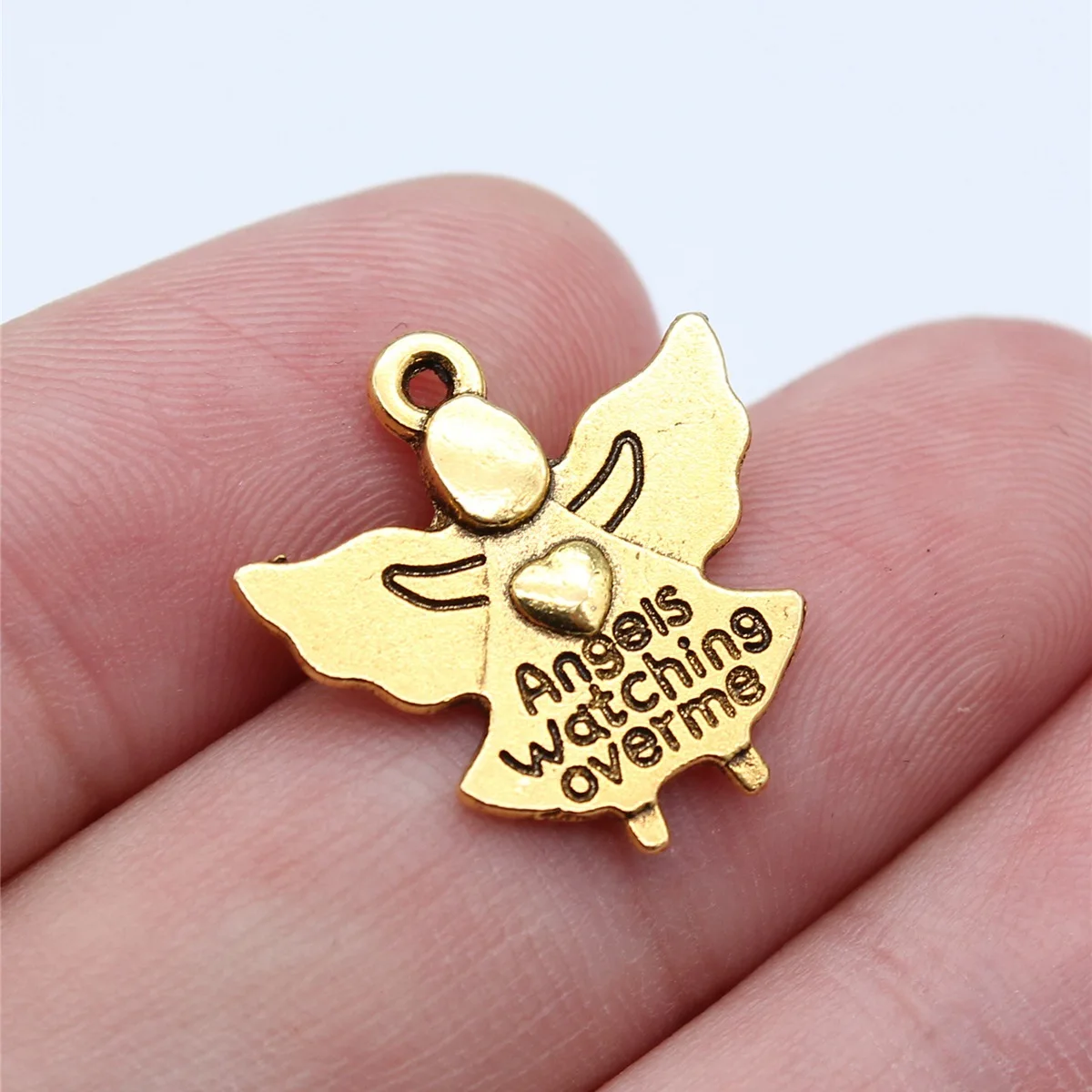 20pcs 20x19mm(0.79x0.75inch) 3 Colors Angels Watching Over Me Charms Jewelry Making Accessories DIY