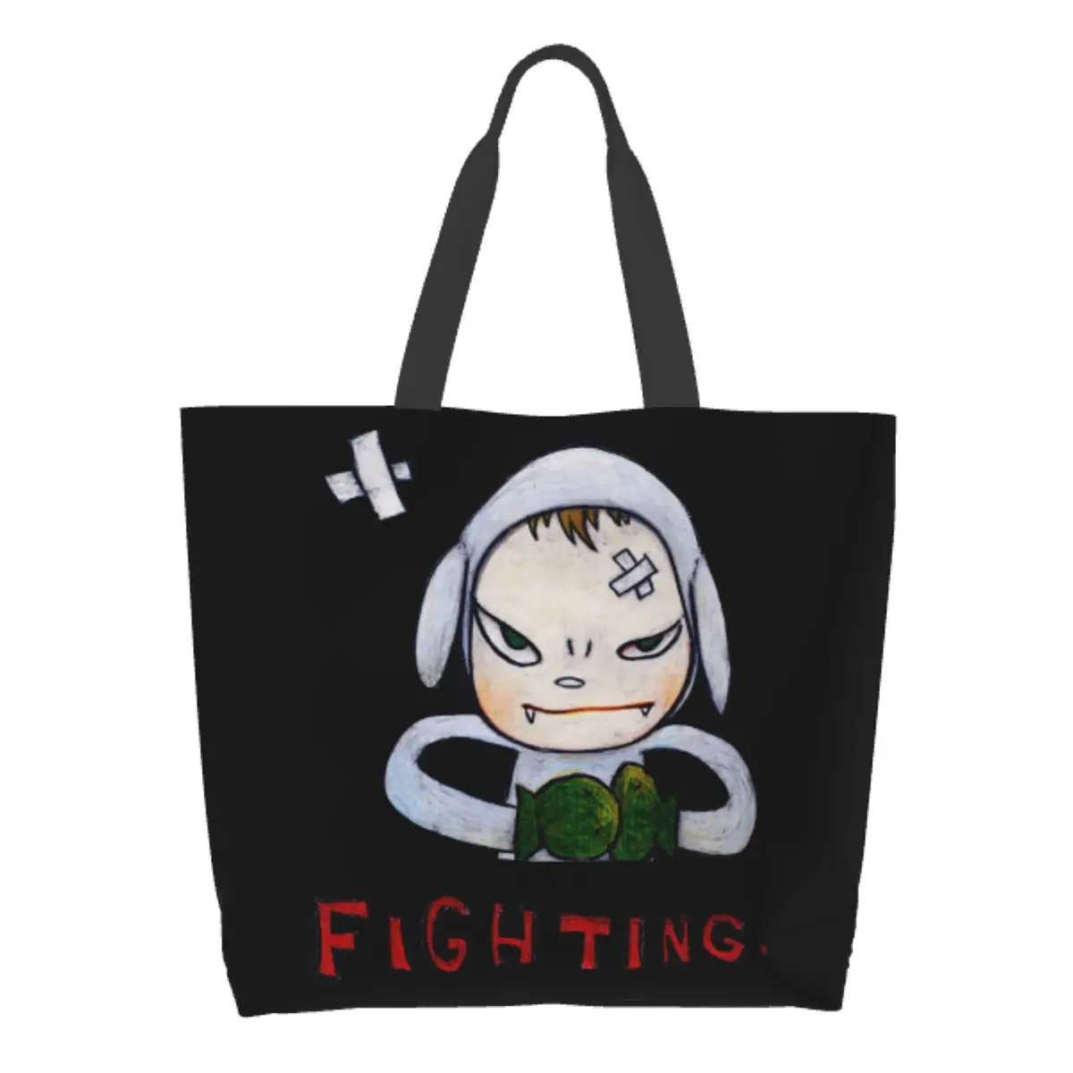 Yoshitomo Nara Fighing Women Shoulder bag 40X50cm Tote bag Shopping handbag Convenient Travel Book Custom Logo