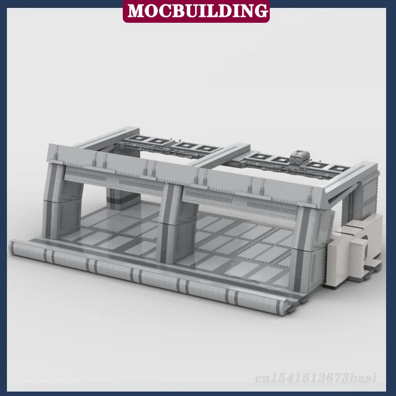Space Series Hangar Modell Montage Bausteine MOC Außenkorridor System Sammlung Spielzeug Geschenk