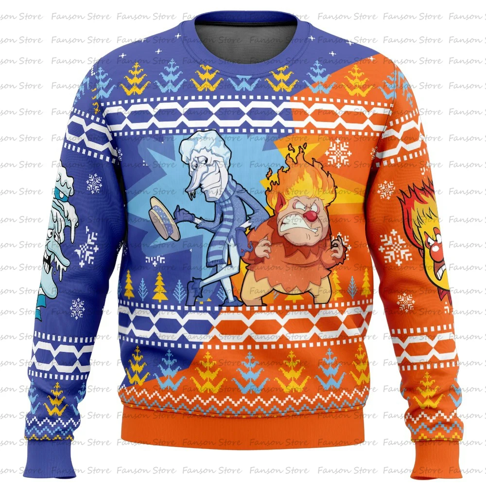 UnmunSanta Claus-Pull de Noël Dessin Animé для Homme и Femme, спортивный костюм для пары, верхняя мода, аниме