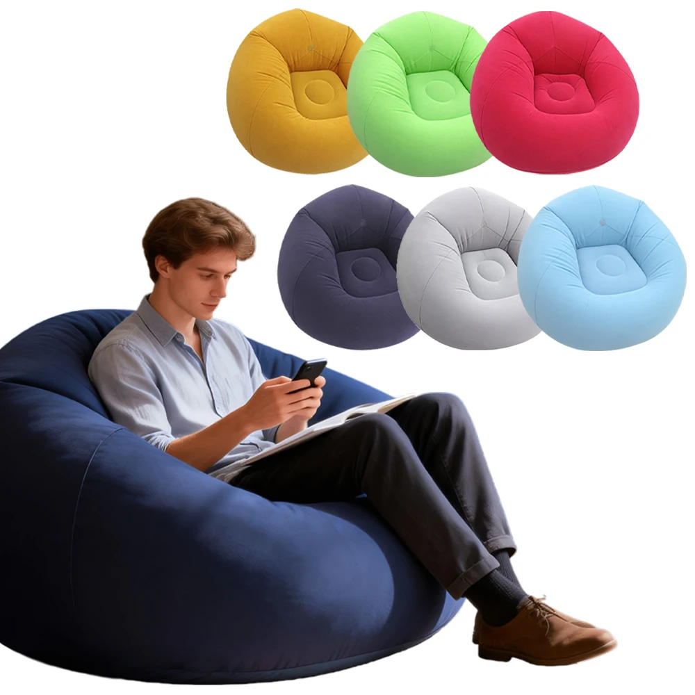 Inflatable Lazy Sofa Chair Foldable PVC Air Lounger Portable Bean Bag Sofas for Indoor Outdoor Camping Beach Living Room