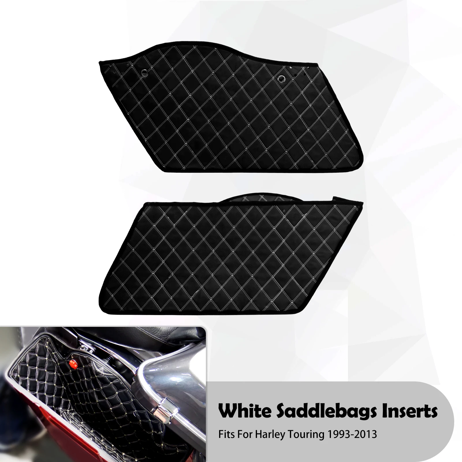 2XMotorcycle Saddlebag Insert Carpet Liner Thread Extended Bags For Harley Touring CVO Road King Street Electra Street 1993-2013