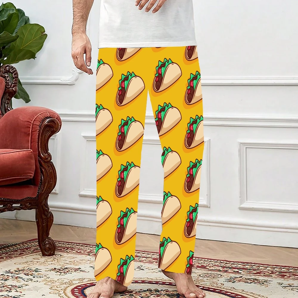 Taco Pattern Cute Pajama Pants Mens Womens Lounge Pants Super Soft Unisex Sleep Pajama Bottoms with Pockets Drawstring