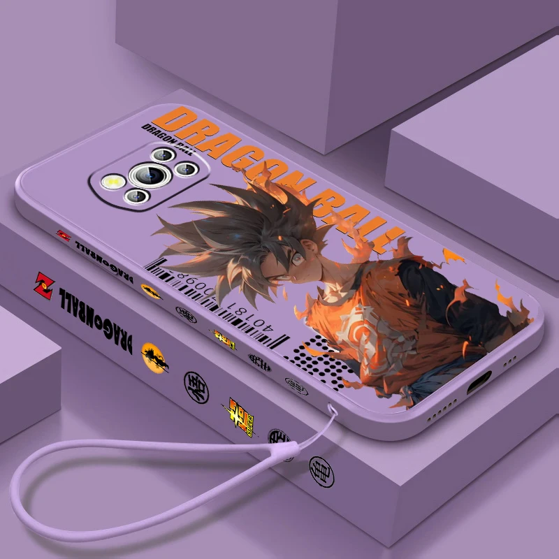 Cartoon Cool D-D-Dragon Ball Liquid Left Rope per Xiaomi Mi Poco X6 X5 X4 X3 M6 M5 M5S M4 M3 F5 F4 F3 Pro 5G custodia morbida per telefono
