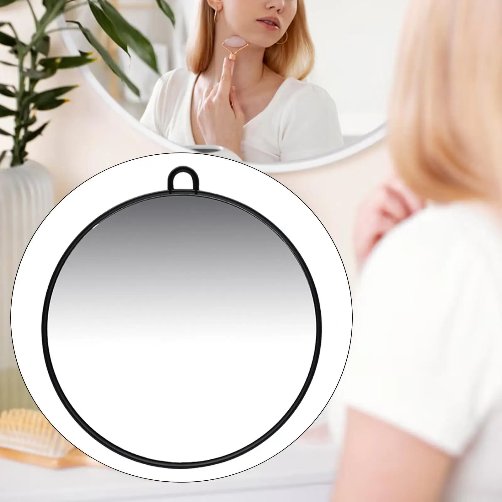 Handheld Mirror Round with Hole Lightweight Barber Mirror Salon Equipment for Hairstylist Grooming Barbershop Hairdresser Vanity