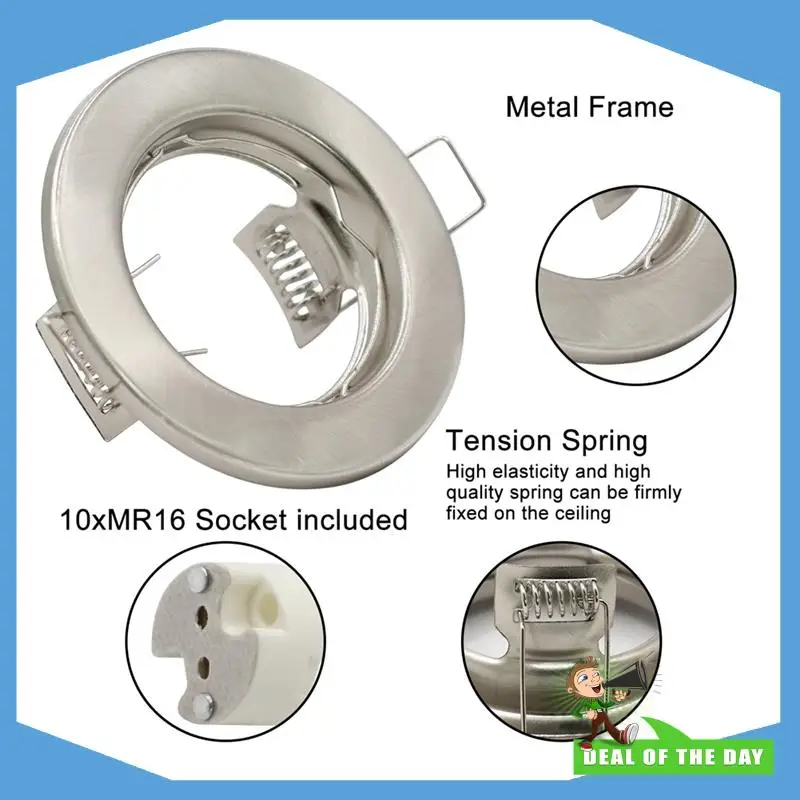 24-Hour Delivery Round Satin LED Recessed For Ceiling Light Mounting Frame Spotlight Fittings Downlight For Ceiling Spotlight MR