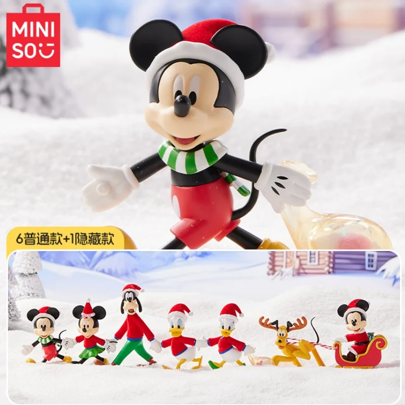 

Подлинная серия Miniso Disney Hand In Hand, фигурки коробки с Микки-блинд, модные милые украшения с героями мультфильмов, игрушки, подарки на день рождения, загадочная коробка