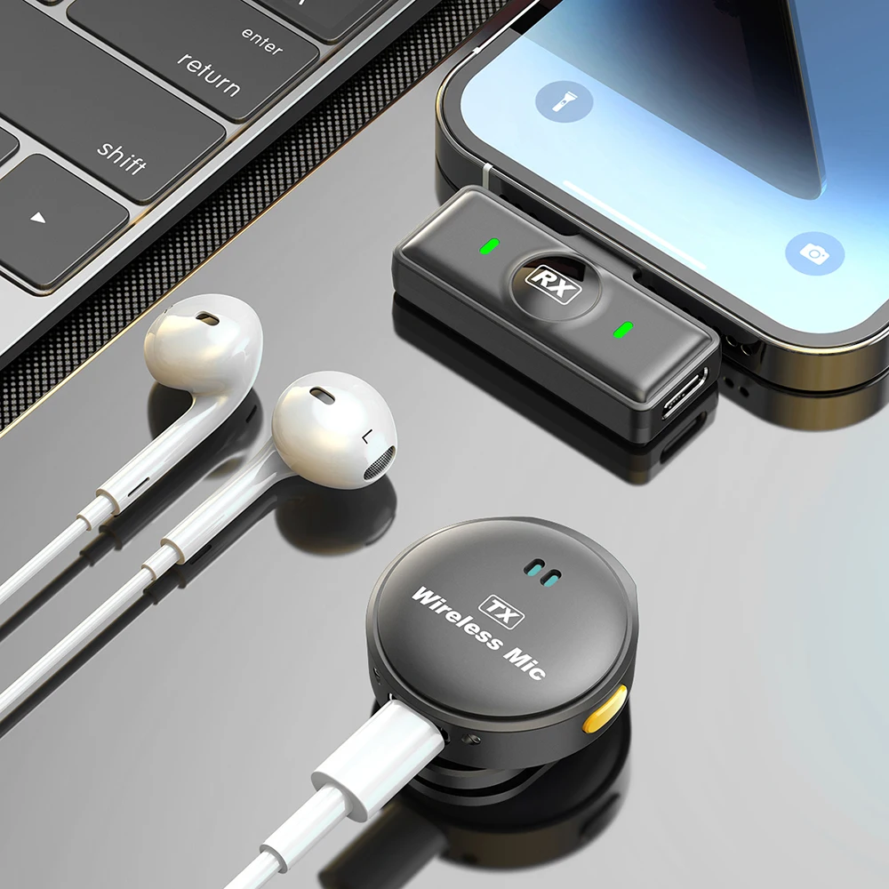 Professional Wireless Microphone,Wireless Lavalier Microphone for mobile phone,iPhone 15,Live Streaming,Recording