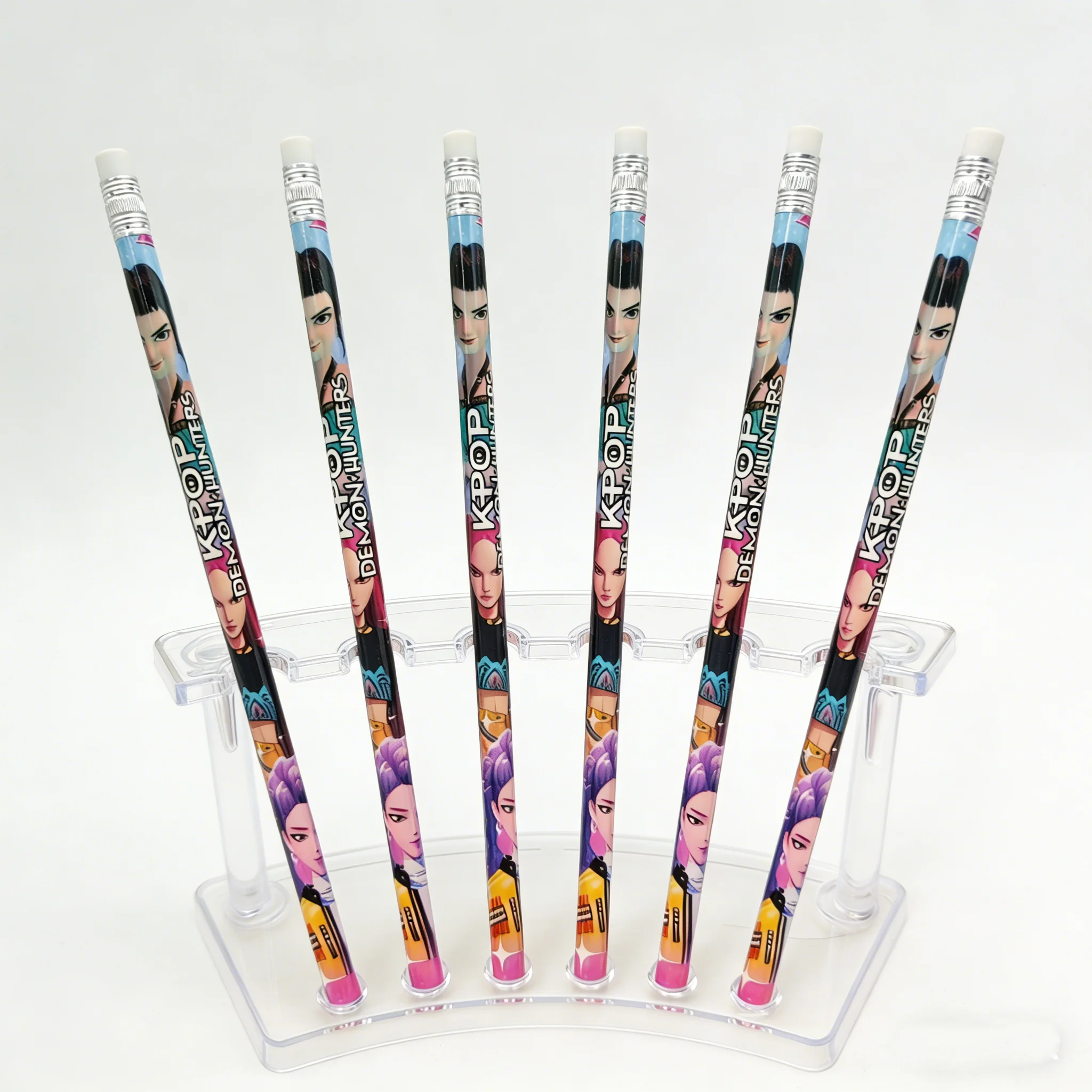 أقلام رصاص Kpop Demon Hunters liede مكونة من 12 قطعة من أقلام الرصاص الكرتونية عالية الطراز للأطفال 2B غير سامة #6