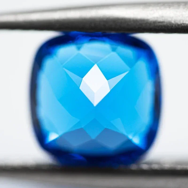 مختبر نمت الياقوت مربع وسادة شكل الأزرق شيطان اللون الأحجار الكريمة للسحر Diy بها بنفسك صنع المجوهرات حلقة اختيار AGL شهادة