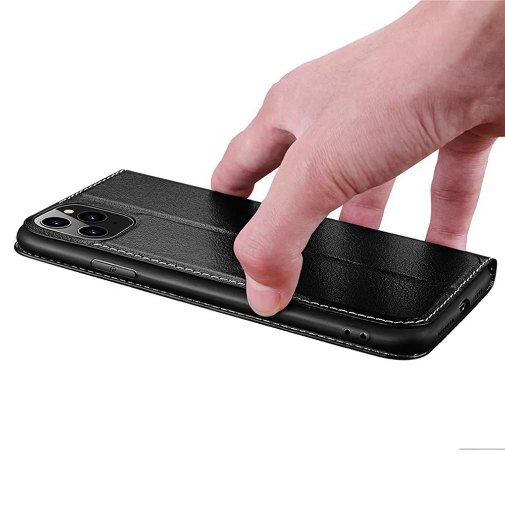Genuine Leather Case For Iphone 11 12 13 14 15 Pro XS Max Case For X XR Window View Coque For Iphone 12 13Mini 14 15 Plus Cover