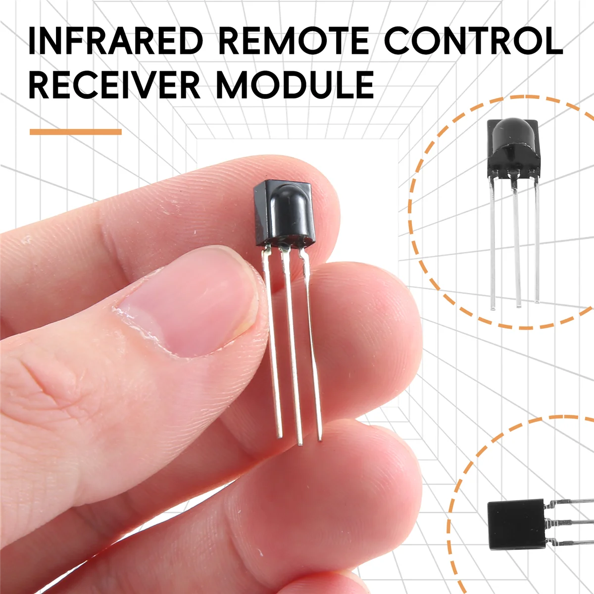Nuovi moduli ricevitori IR VS838 a infrarossi da 10 pezzi con distanza di ricezione 15M neri