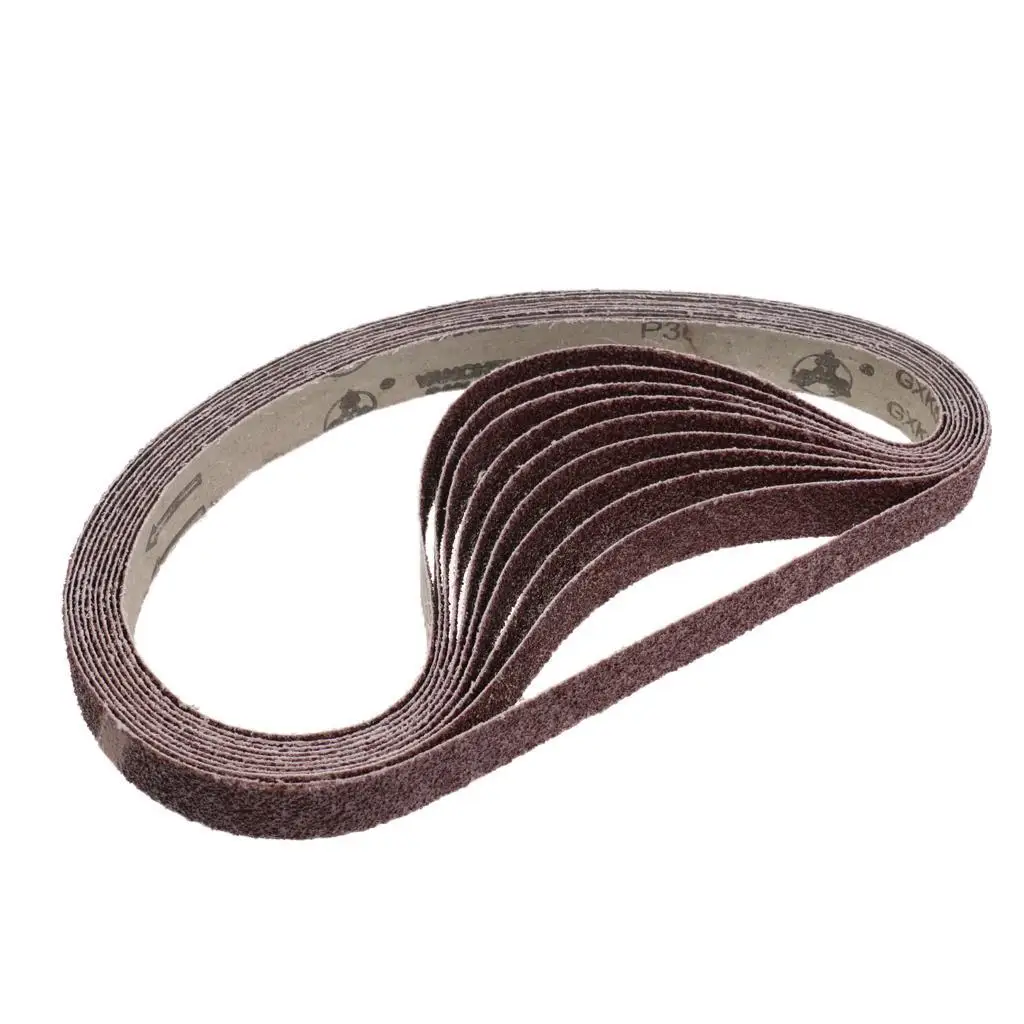 Set Of 10 Abrasive Sanding Belts 1x30