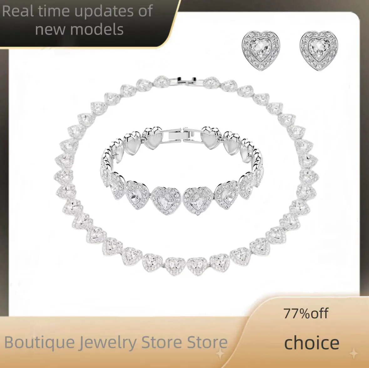 

2025 Elegant Fashion Love Style S925 Earnail Bracelet Necklace Pendant Set Combination Jewelry Essential for Daily Wearing