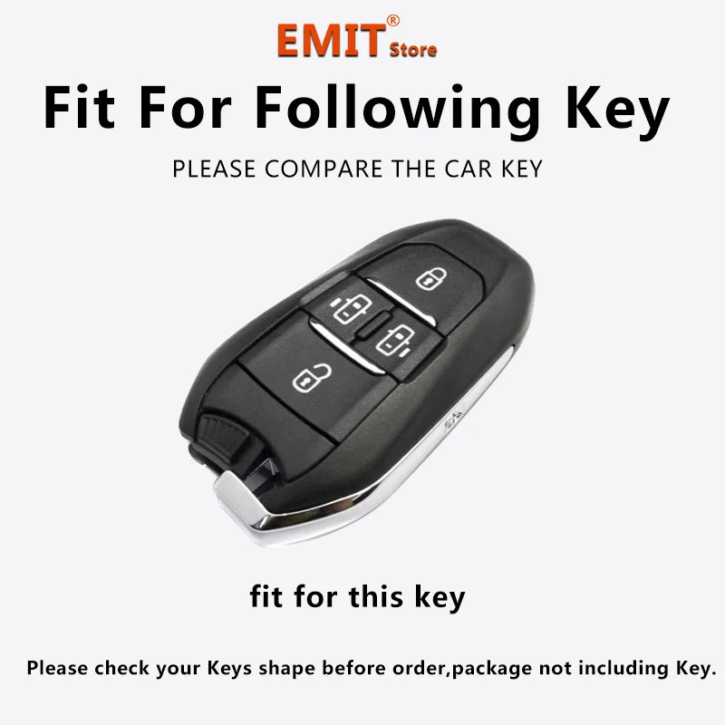 Zinc Alloy Key Fob for Peugeot Traveller Expert Remote Protection Cover Bag Shell Keychain Key Ring Holder Fob Car Accessories