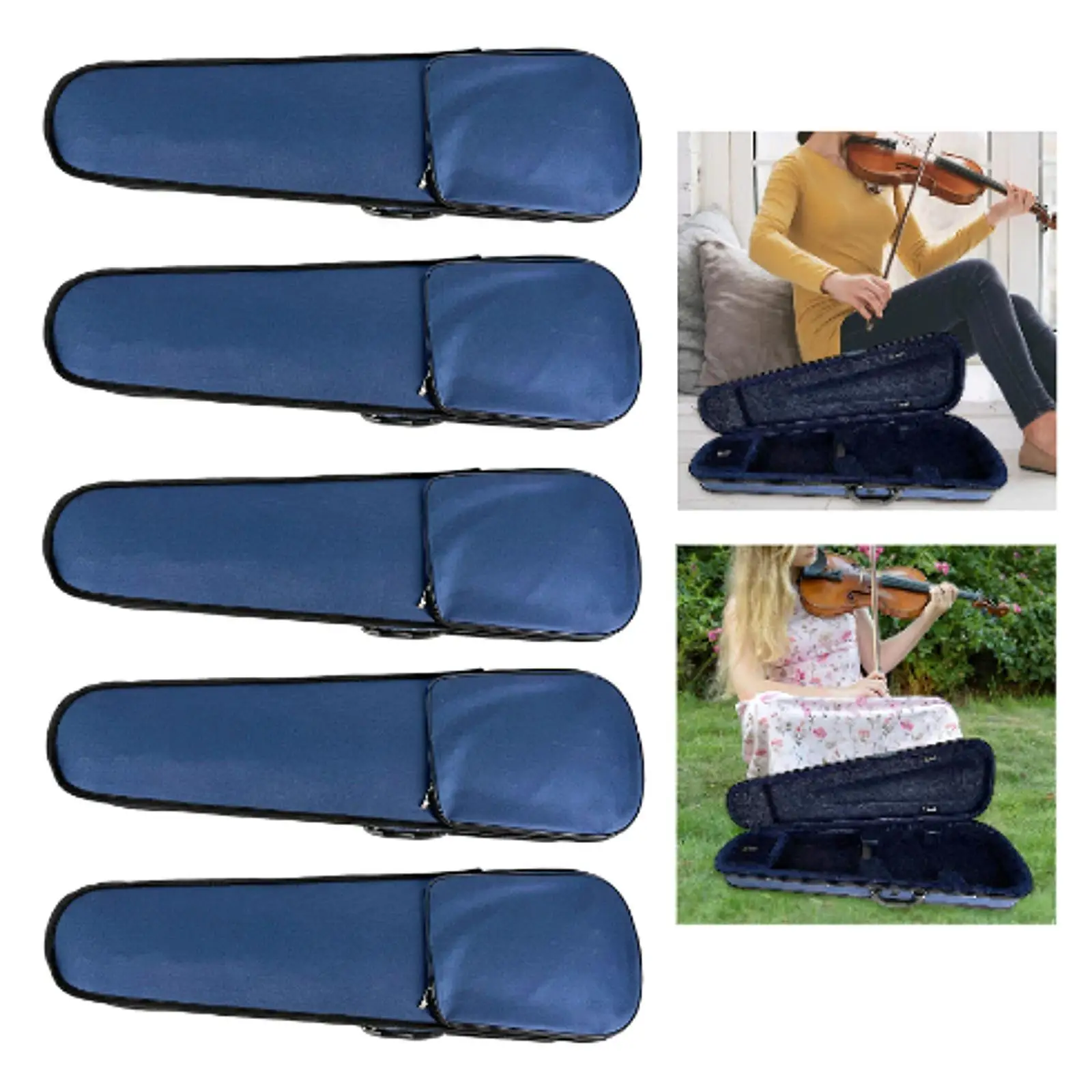 حقيبة ظهر صلبة للكمان، مقاومة للصدمات من أكسفورد مقاومة للماء مع أشرطة قابلة للتعديل بمقبض حمل، منظم تخزين لمحبي اللاعبين