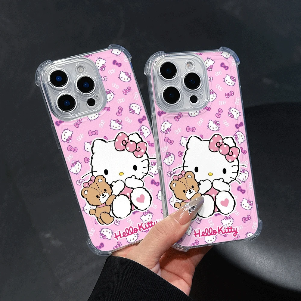 

Мягкий чехол для телефона «Hello Kitty Cat» для iPhone 14, IPhone 16/15/14/13/12/11/x/xs/xs Max, женский прозрачный чехол для телефона Sanrio, подарок для девочки