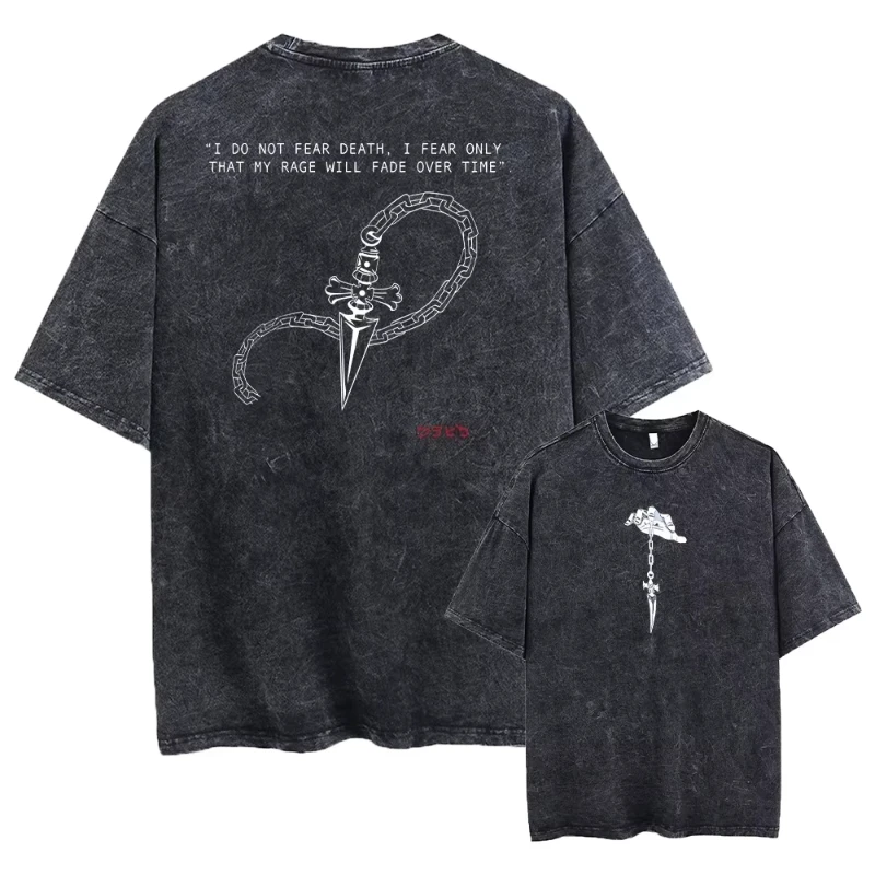 أنيمي هنتر X هنتر غسلها التي شيرت الجرافيك الهيب هوب خمر تي شيرت الرجال النساء Harajuku القطن عادية قصيرة الأكمام التي شيرت