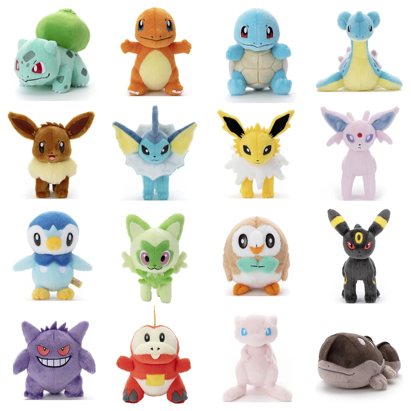 

Оригинальные плюшевые игрушки Покемон для детей - Пикачу/Иви/Мью/Генгар/Пиплуп/Лапрас/Сквиртл