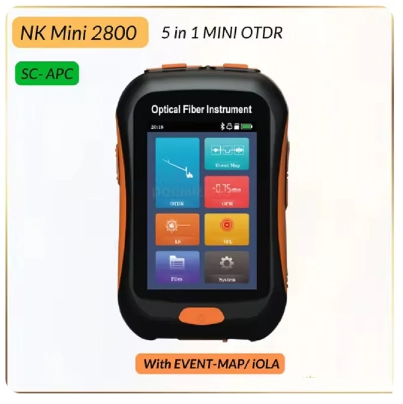 Mini OTDR NK2800 1550(1490/1577)nm 80KM Support With Light Test Active Fiber Optical Time Domain Reflectometer 3.5 Inch Screen