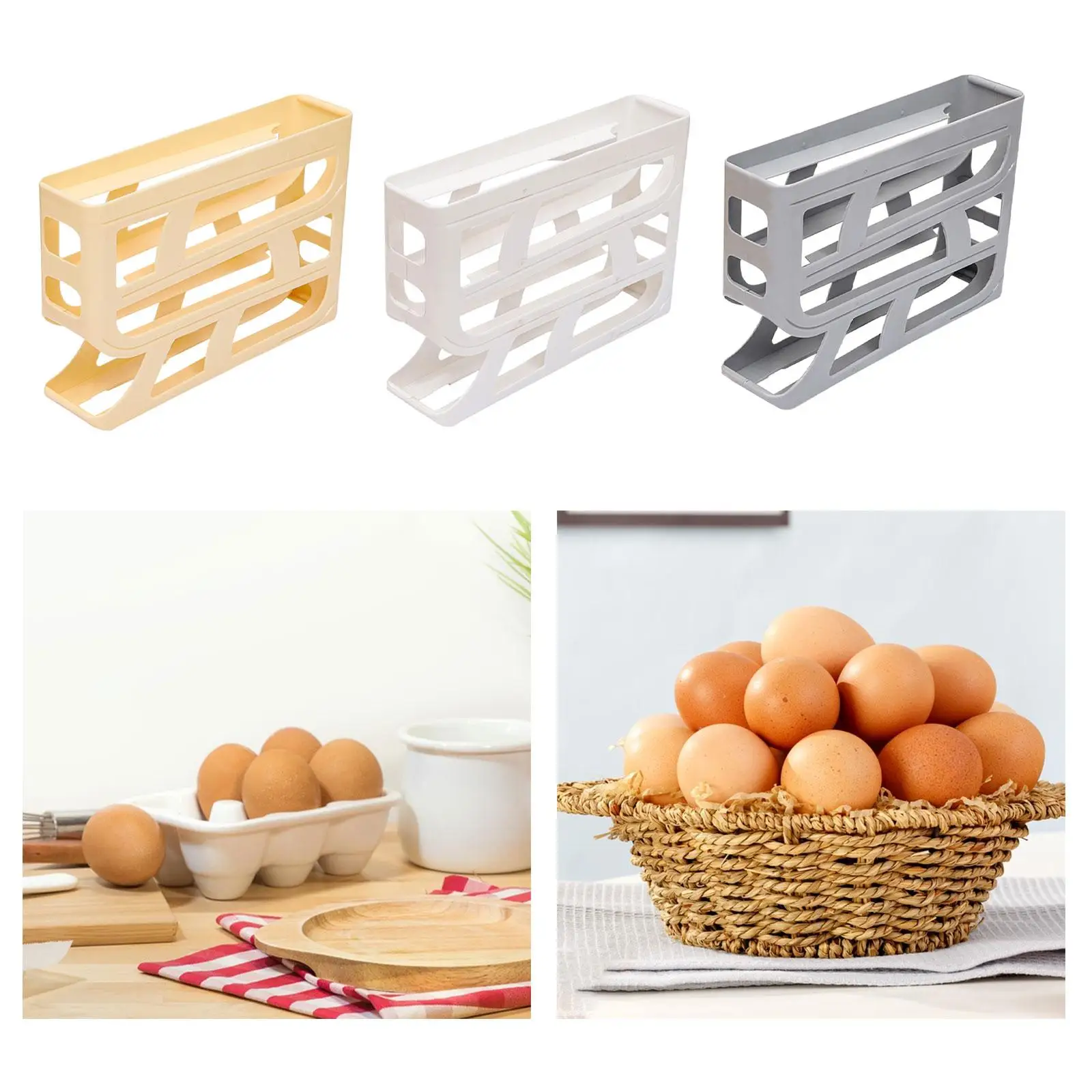 

Refrigerator Egg Holder Sturdy Keep Tidy Space Saving Large Capacity Rolling Egg