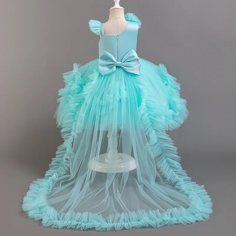 Girls' Princess Birthday Party Dress High-end Trailing Fluffy Veil Stylish Young Children's Birthday Runway Performance Dress